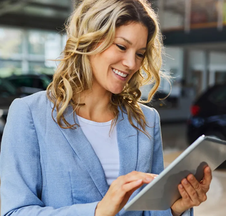 Woman using tablet