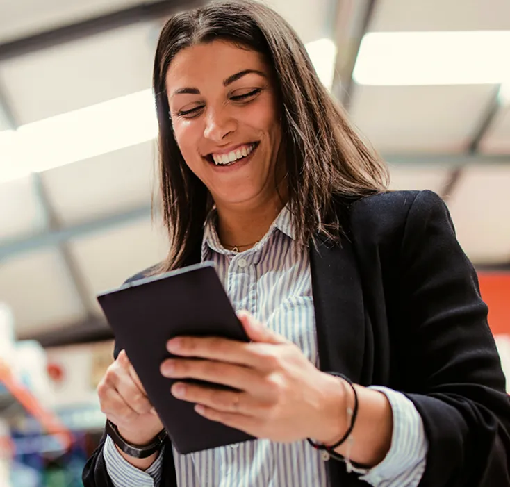 Woman using tablet